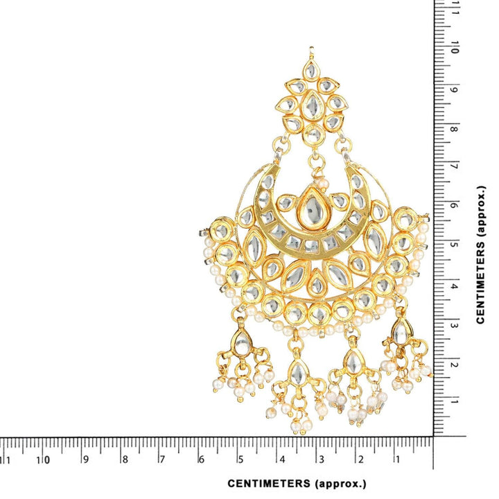 Gold Plated Traditional Chandbali Kundan Dangle Earrings for Women - Trendisia
