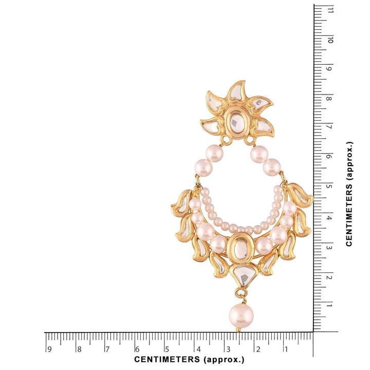 Gold Plated Traditional Ethnic Kundan Chaandbali Earrings for Women - Trendisia