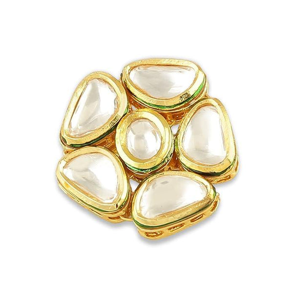 Gold-Plated Vilandi Kundan Brooch - Trendisia