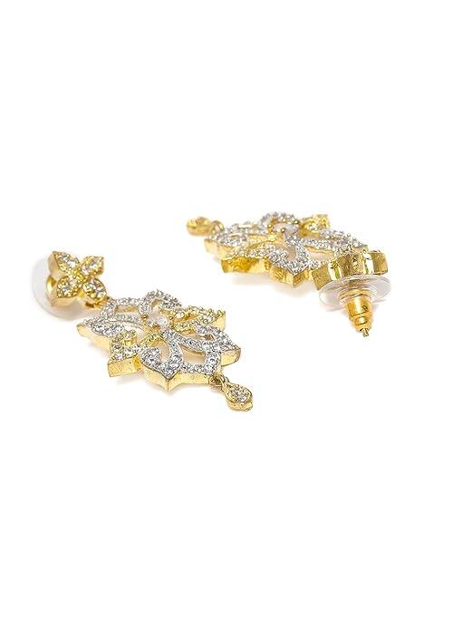 Gold Plated White CZ AD Studded Jewellery Set - Trendisia