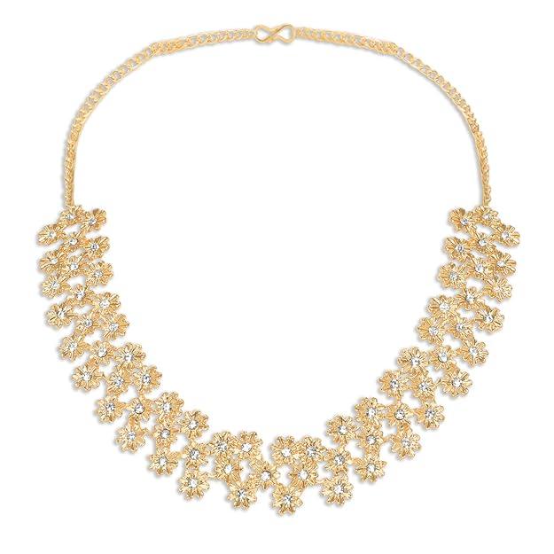 Gold-Plated White Studded Jewellery Set - Trendisia