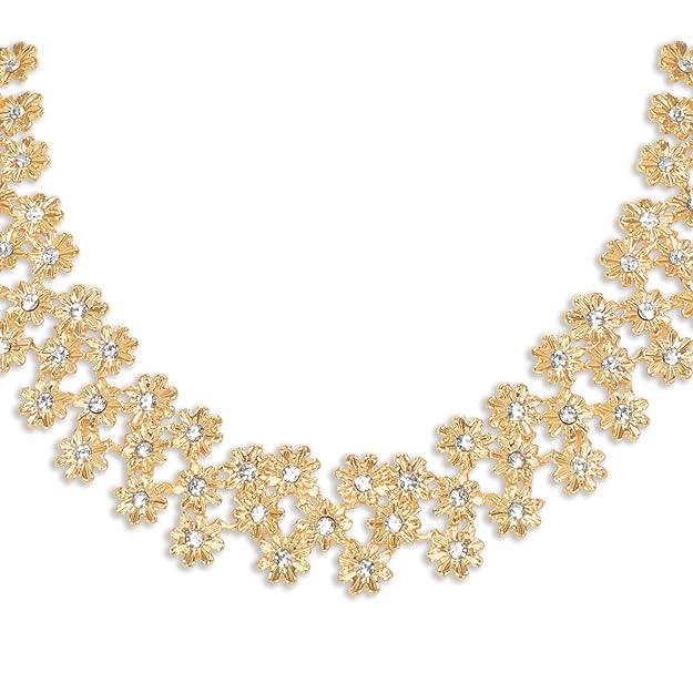 Gold-Plated White Studded Jewellery Set - Trendisia