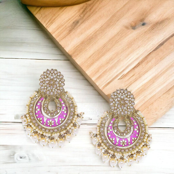 Gold-Toned AD-Studded Classic Chandbalis - Trendisia