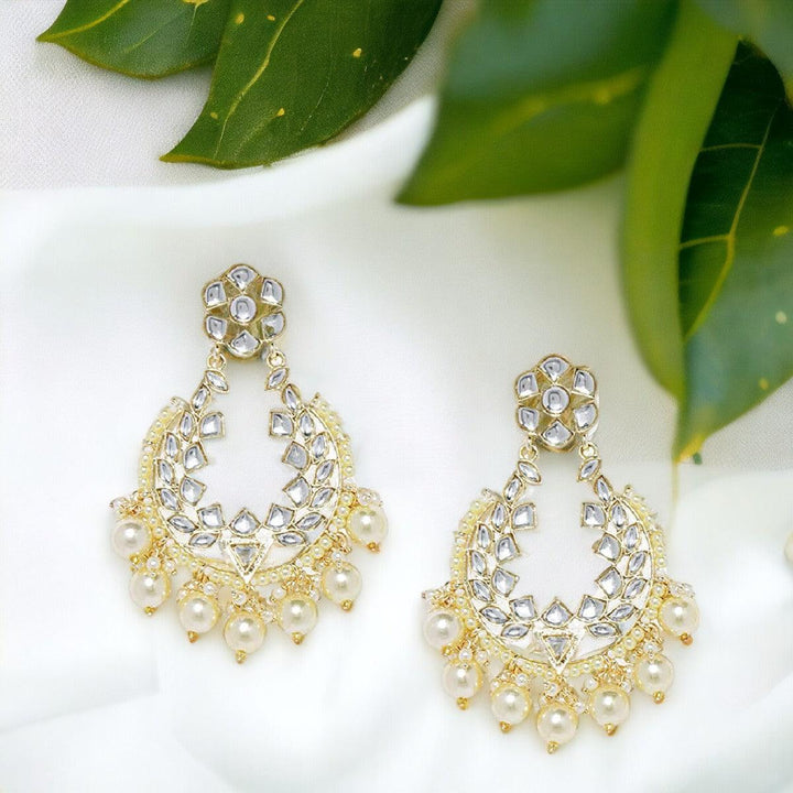 Gold-Toned Chandbali Earrings - Trendisia