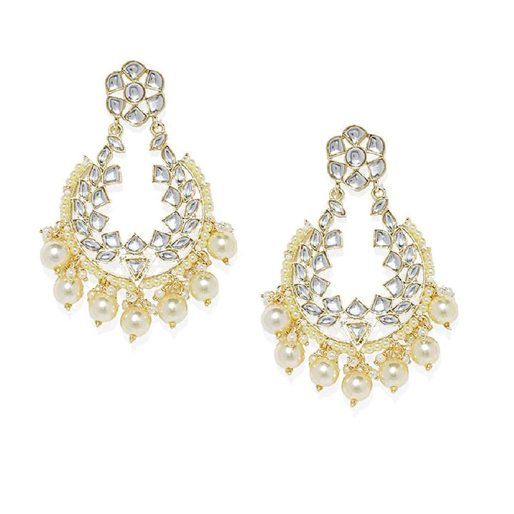 Gold-Toned Chandbali Earrings - Trendisia