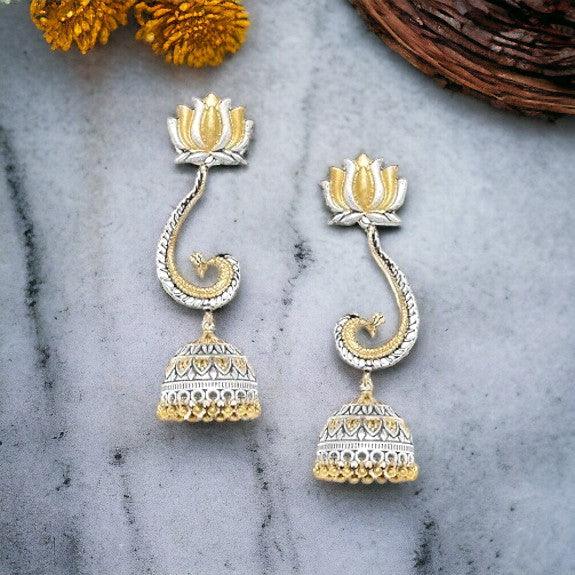 Gold-Toned Dome Shaped Drop Earrings - Trendisia