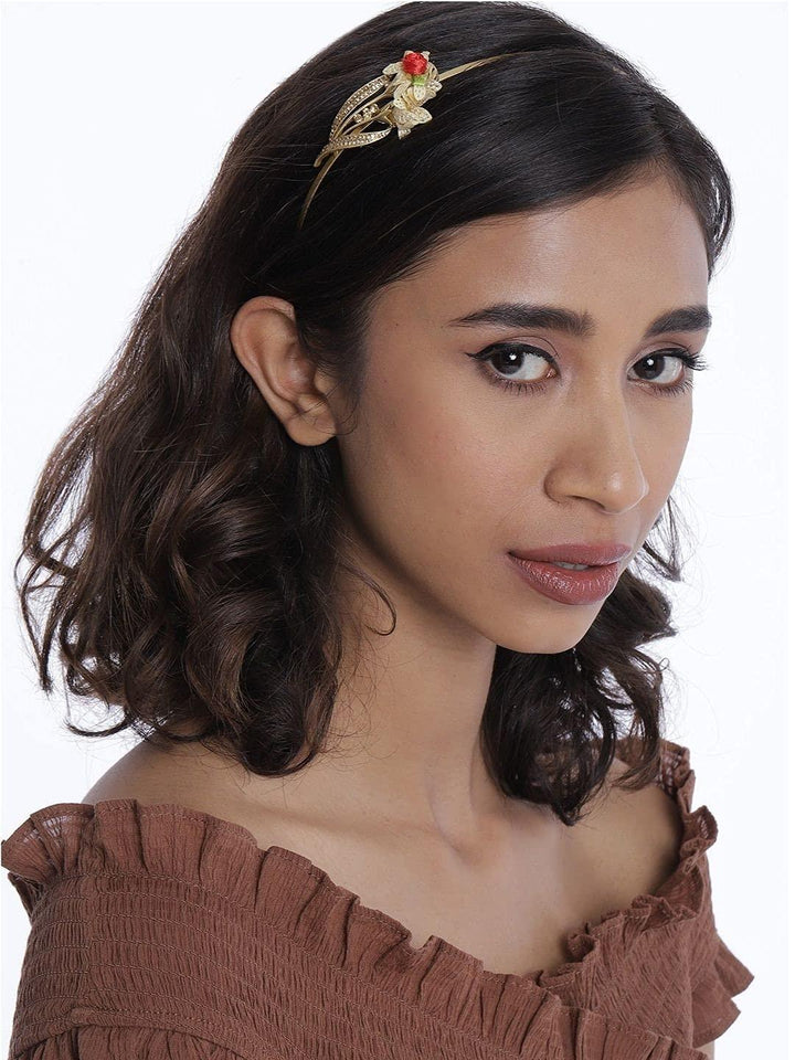 Gold-Toned Embellished Hairband - Trendisia