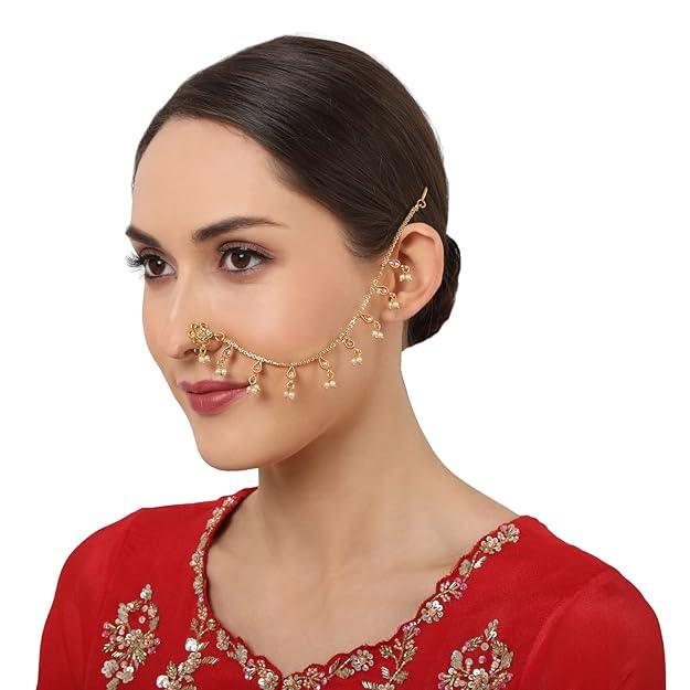 Gold toned Gold Plated Handcrafted Nose ring - Trendisia