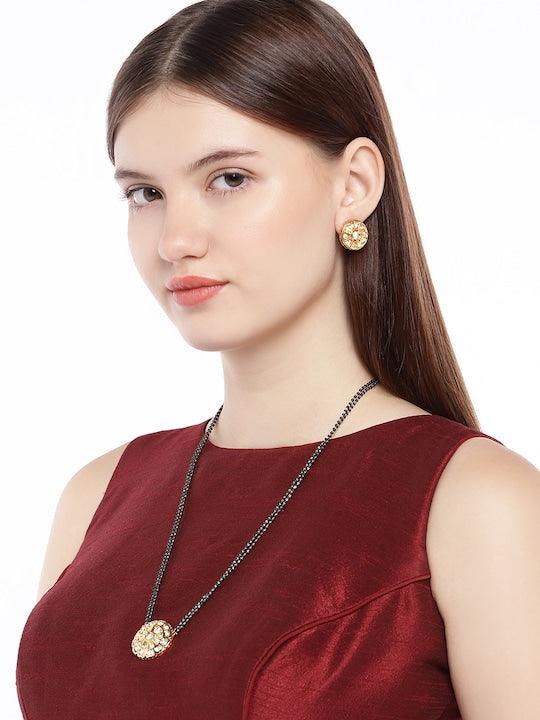Gold-Toned Kundan Mangalsutra - Trendisia
