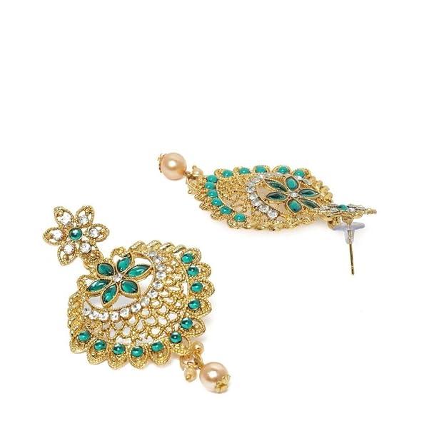 Gold-Toned Maang Tika with Earrings - Trendisia
