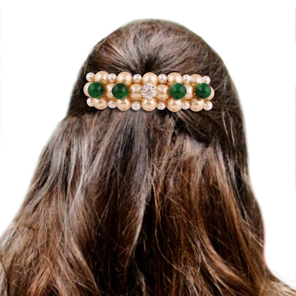 Gold-Toned Pearls, Beads Clip/Barrette - Trendisia