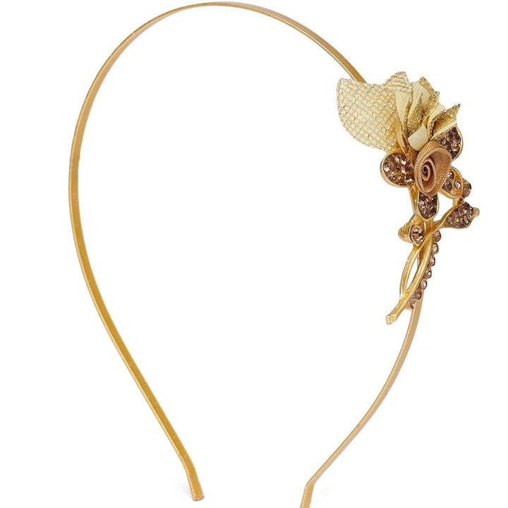 Gold-Toned Stone Studded Embellished Hairband - Trendisia