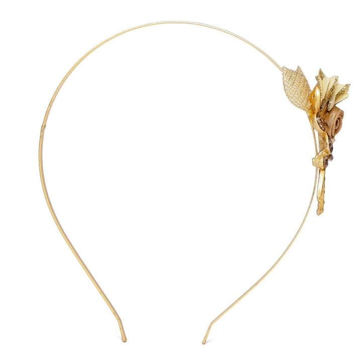 Gold-Toned Stone Studded Embellished Hairband - Trendisia