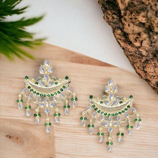 Gold-Toned White Enamelled Classic Chandbalis - Trendisia