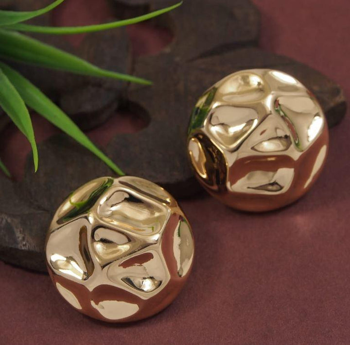 Gold/Silver Plated Button Stud Western Earring - WER 4710 - Trendisia