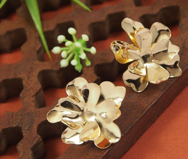 Gold/Silver Plated Flower Stud Western Earring - WER 4737 - Trendisia