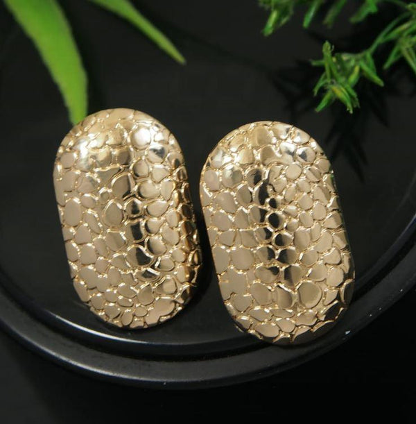 Gold/Silver Plated Oval Stud Western Earring - WER 4706 - Trendisia