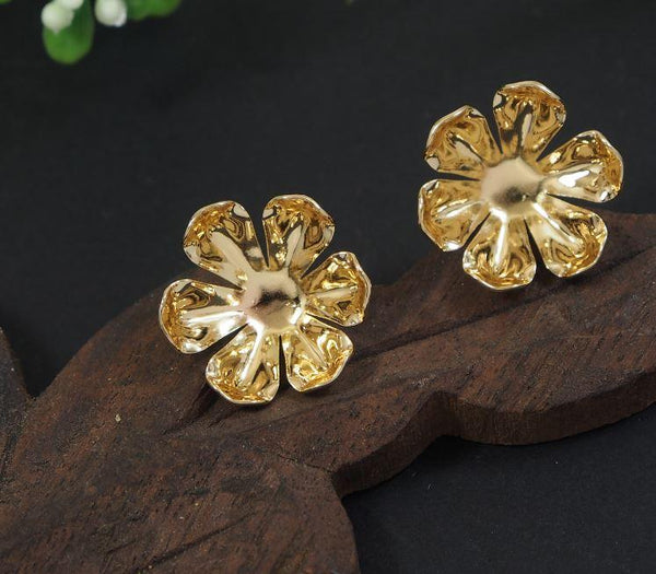 Gold/Silver Plated Sunflower Stud Western Earring - WER 4725 - Trendisia