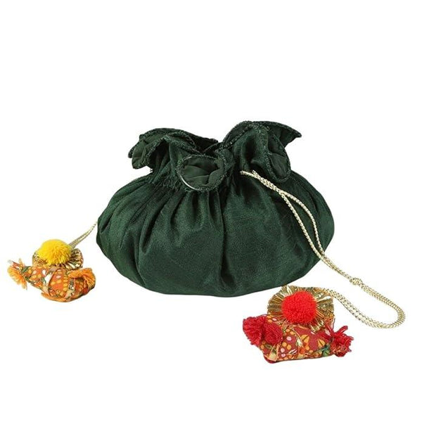 Green Solid Potli - Trendisia