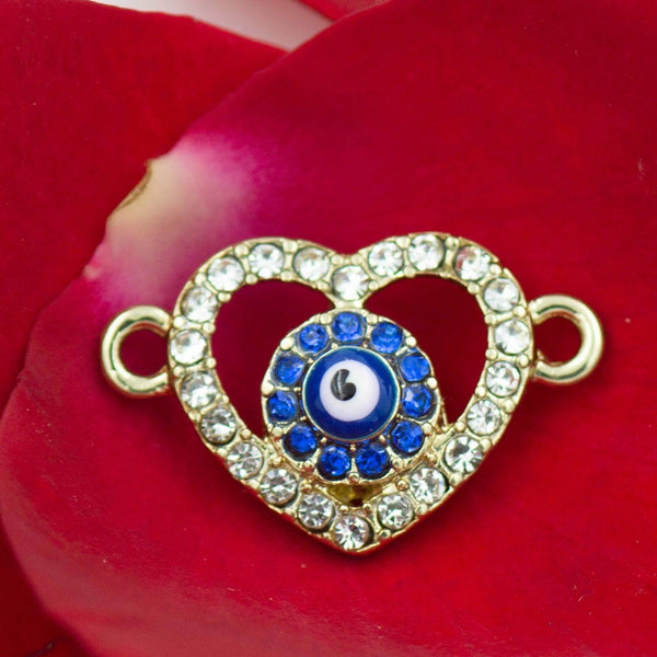 Heart Luxure Evil Eye Connector | Size 13mm | 1Pcs - Trendisia