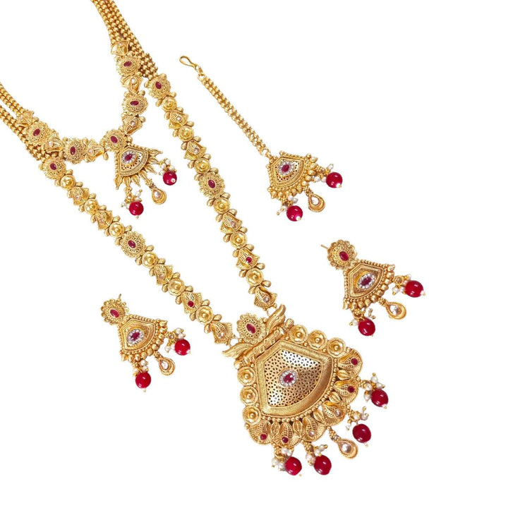 Indian Jewelry Set with Earrings & Maang Tika - Trendisia