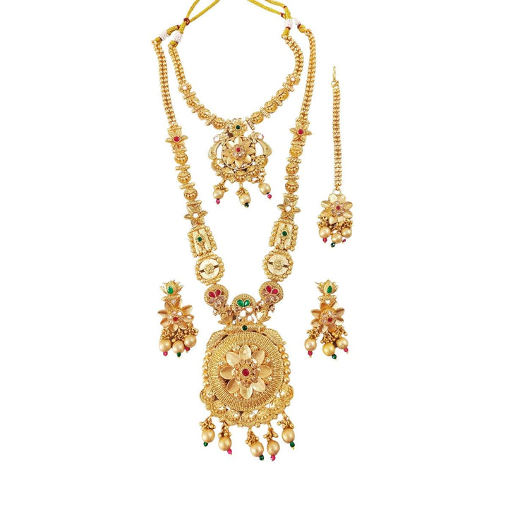 Indian Jewelry Set with Earrings & Maang Tika - Trendisia