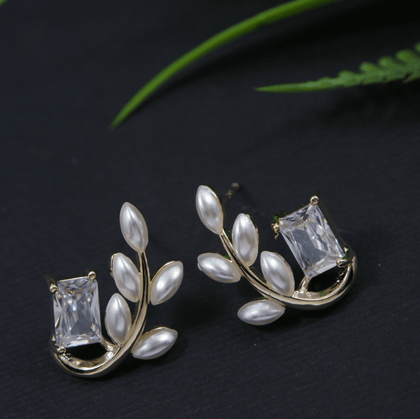 Korean Gold/Rosegold/Silver Plated Leaves Shaped Stud Earring- KRNER 3672 - Trendisia