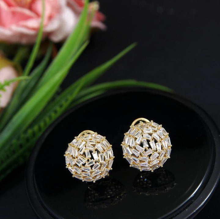 Korean Gold/Silver Plated Multi Baguette CZ Stud Earring- KRNER 3657 - Trendisia