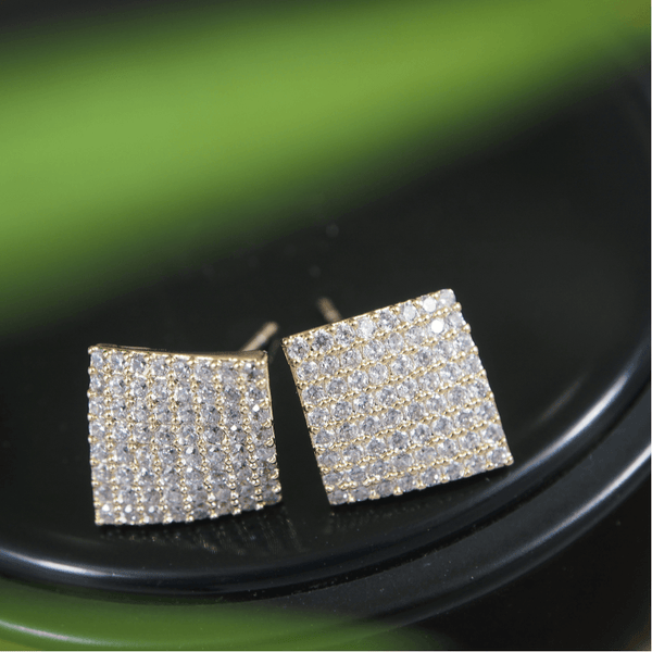 Korean Gold/Silver/Rosegold Plated Square Shaped CZ Stud Earring- KRNER 2990 - Trendisia