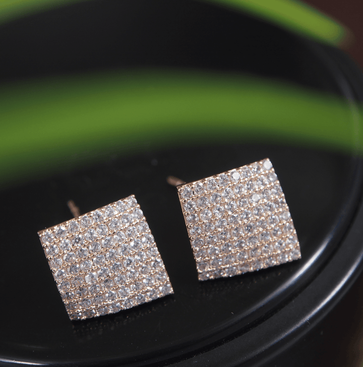 Korean Gold/Silver/Rosegold Plated Square Shaped CZ Stud Earring- KRNER 2990 - Trendisia