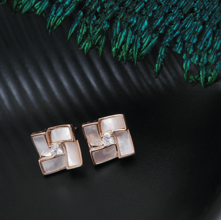 Korean Gold/Silver/Rosegold Plated Square Shaped Stud Earring- KRNER 3152 - Trendisia