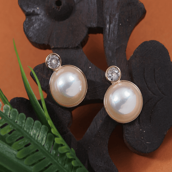 Korean Rosegold/Silver Plated Opal Pearl Stud Earring- KRNER 3671 - Trendisia