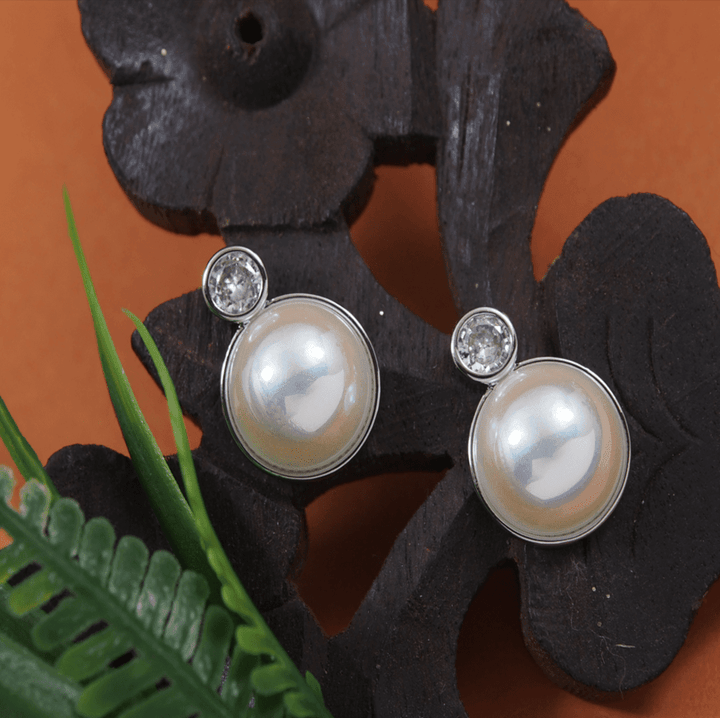 Korean Rosegold/Silver Plated Opal Pearl Stud Earring- KRNER 3671 - Trendisia