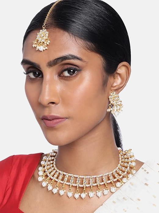 Kundan Bridal Jewellery set with pearls - Trendisia