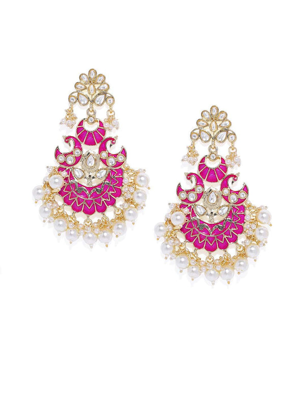 Kundan Gold Chandbali Earrings - Trendisia