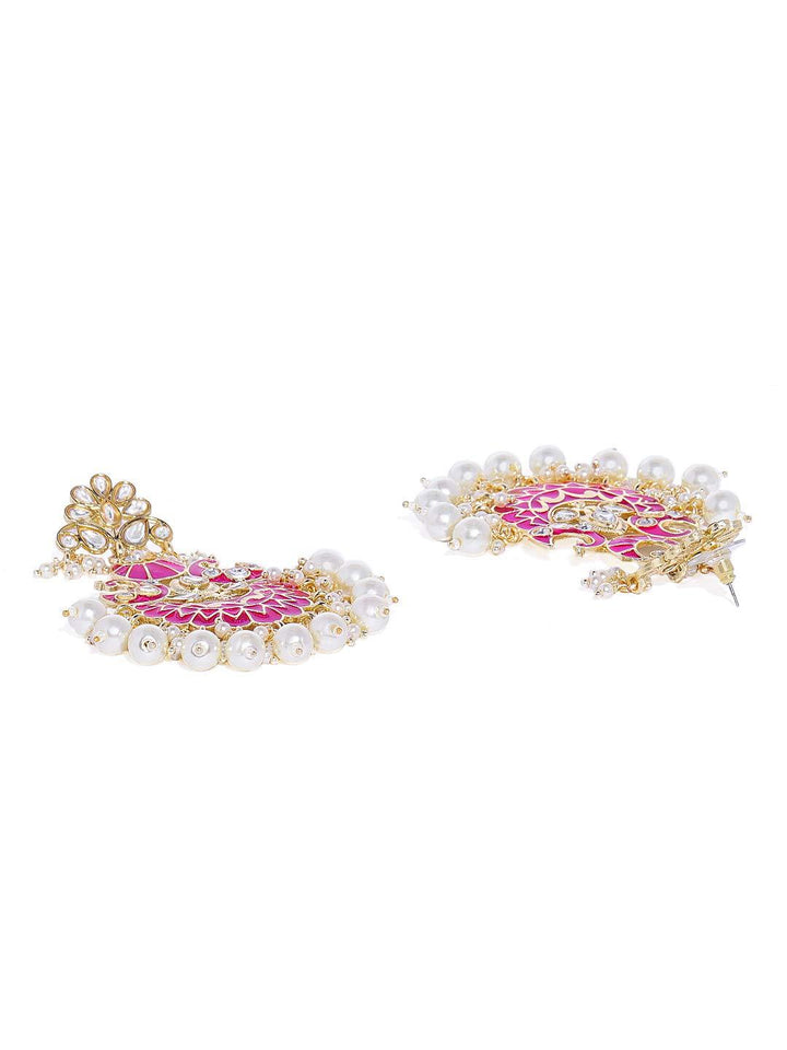 Kundan Gold Chandbali Earrings - Trendisia