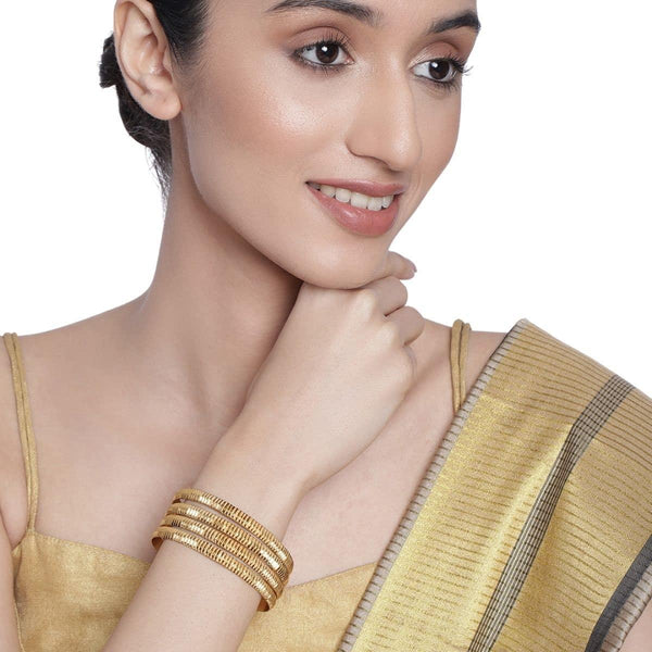 Matte Gold-plated Handcrafted Bangles - Trendisia