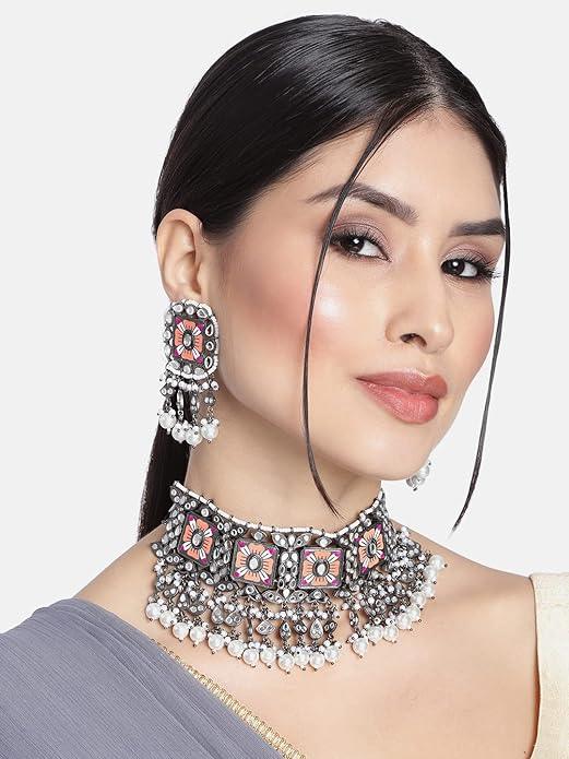 Mirror Choker Jewellery Set - Trendisia