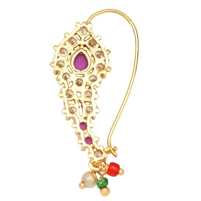 Multi Color Banu Nath Brass Nose ring - Trendisia
