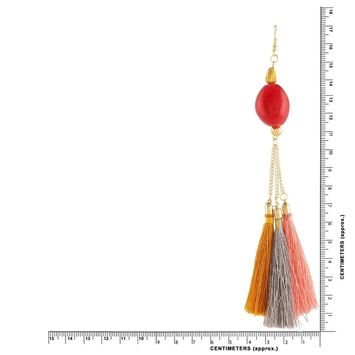 Multi-Color Gold Plated Tassle Dangler Earrings for women - Trendisia