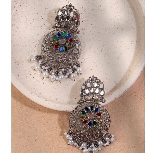 Oxidised Chandbali drop Earrings - Trendisia