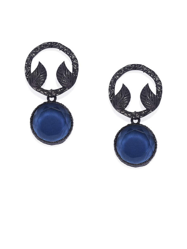 Oxidised Silver drop Earrings - Trendisia