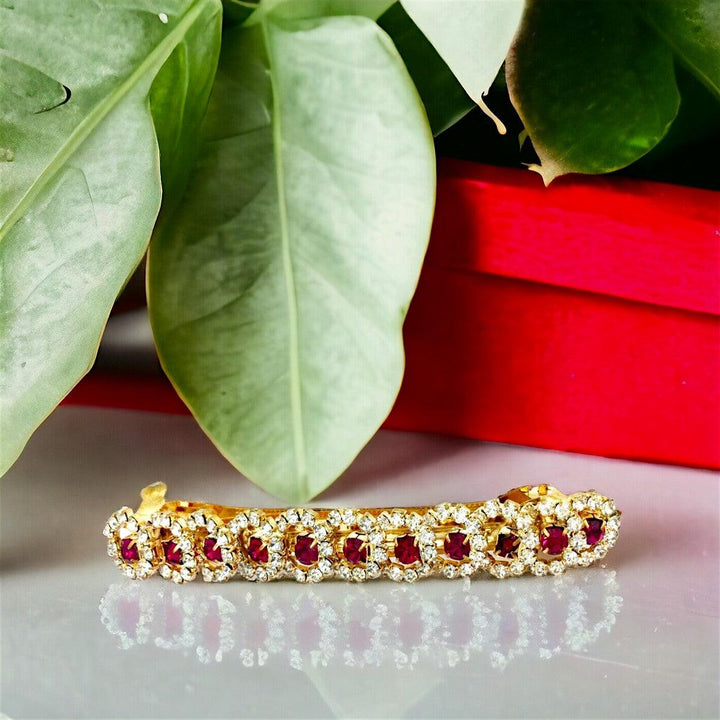 Pink Rhinestone Studded Hair Clip - Trendisia