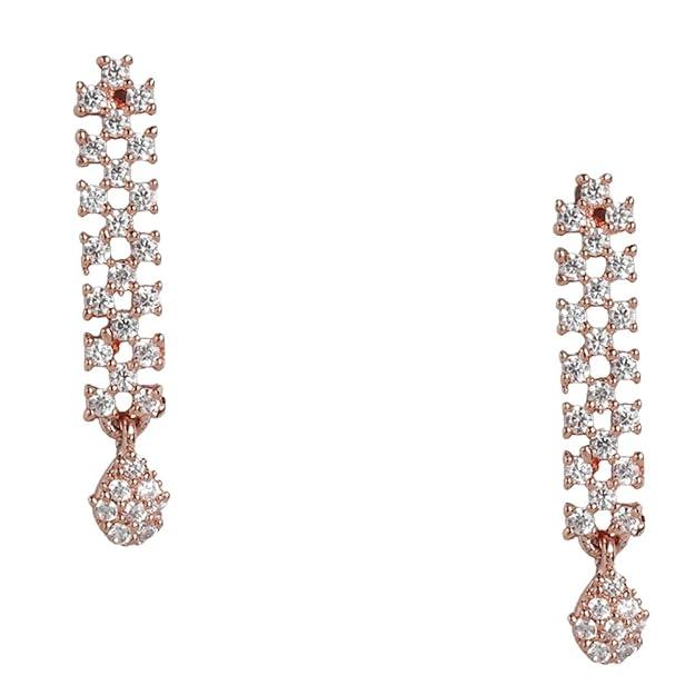 Rose Gold-Plated AD-Studded Jewellery Set - Trendisia