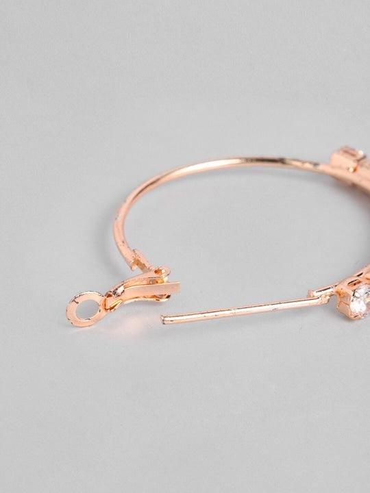 stylish fancy Rose Gold-Plated Hoop Earrings - Trendisia