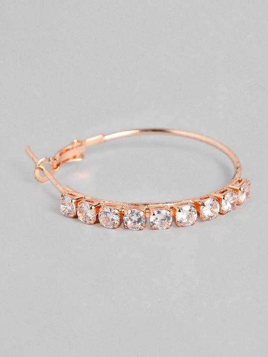 stylish fancy Rose Gold-Plated Hoop Earrings - Trendisia