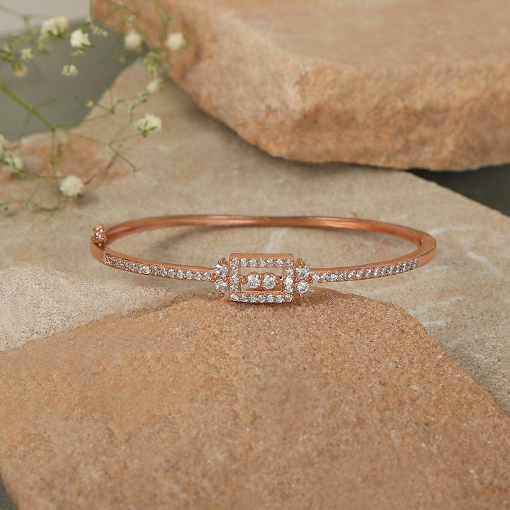 Rose Gold Plated Handcrafted Cuff Bracelet - Trendisia