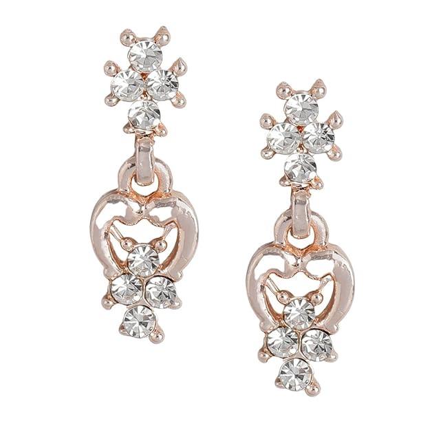 Rose Gold-Plated AD Studded Jewellery Set - Trendisia