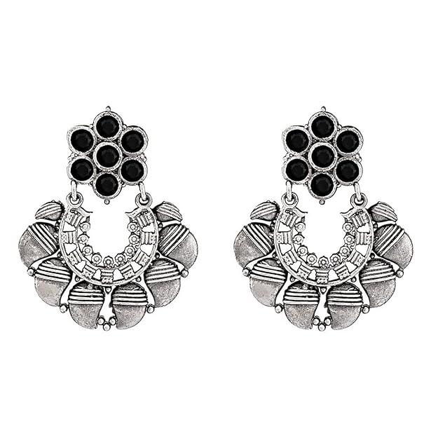 Set Of 3 Silver-Plated Circular Studs Earrings - Trendisia