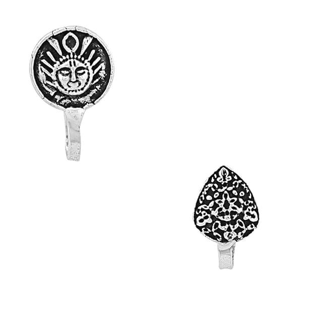 Set of2 Silver Plated Stud Nosepin - Trendisia